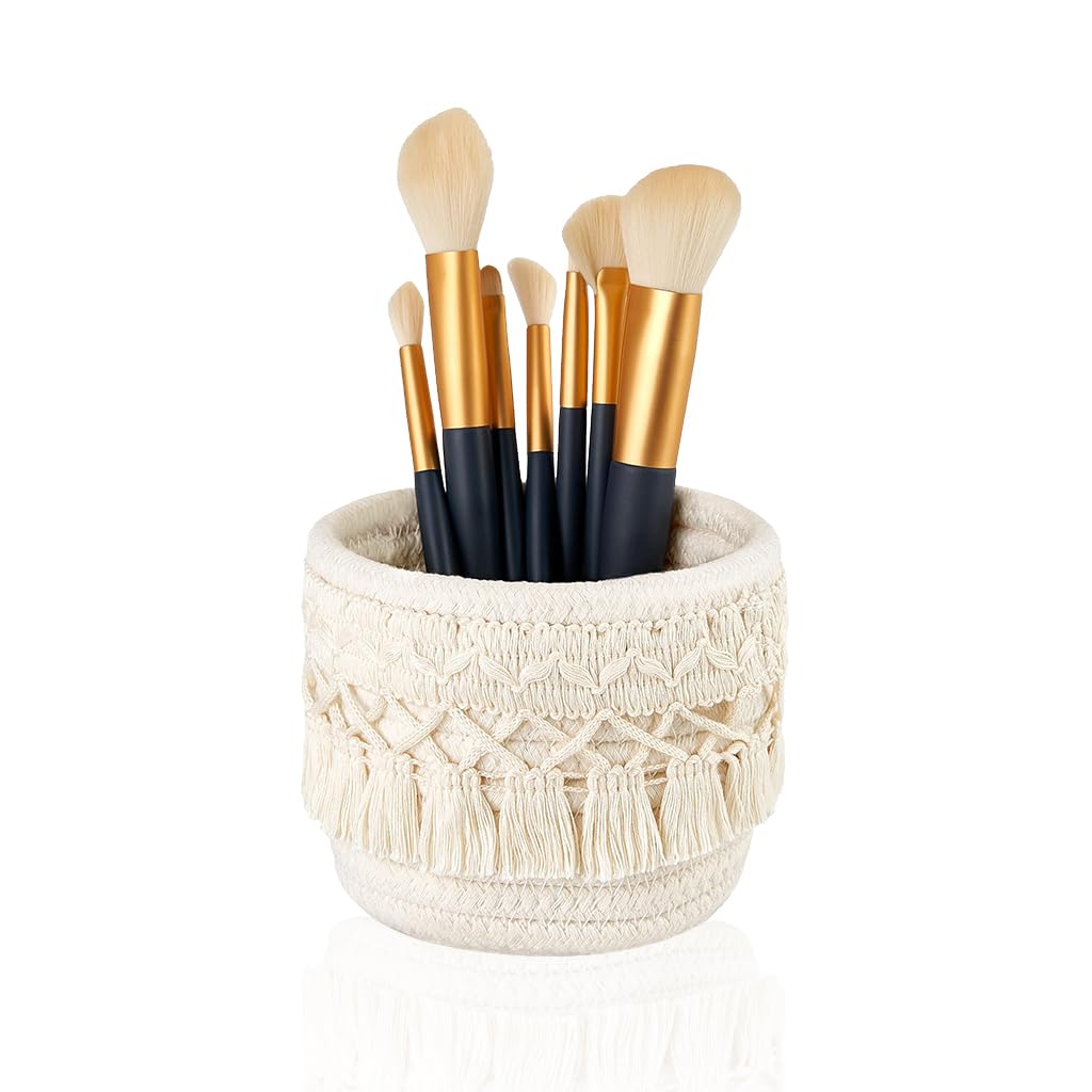 MAYCREATE Desk Organizer Holder 3.9 Inches Makeup Brush Holder Organizer Holder Cotton Rope Tassels Pen Holder Dresser Table Organizer School Office Stationeries Storage Organizer Makeup Organizer MAYCREATE Desk Organizer Holder 3.9 Inches Makeup Brush Holder Organizer Holder Cotton Rope Tassels Pen Holder Dresser Table Organizer School Office Stationeries Storage Organizer Makeup Organizer